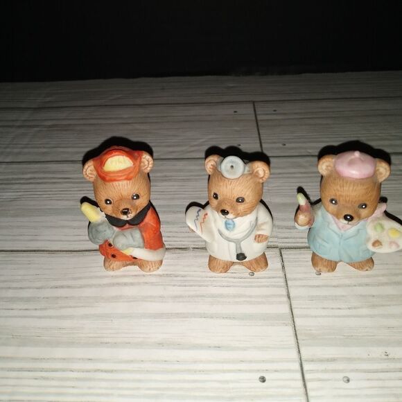 Homco Vintage 1980 Set Of 6 Collectible Career Professional Bear Figurines #8820 - Picture 7 of 10